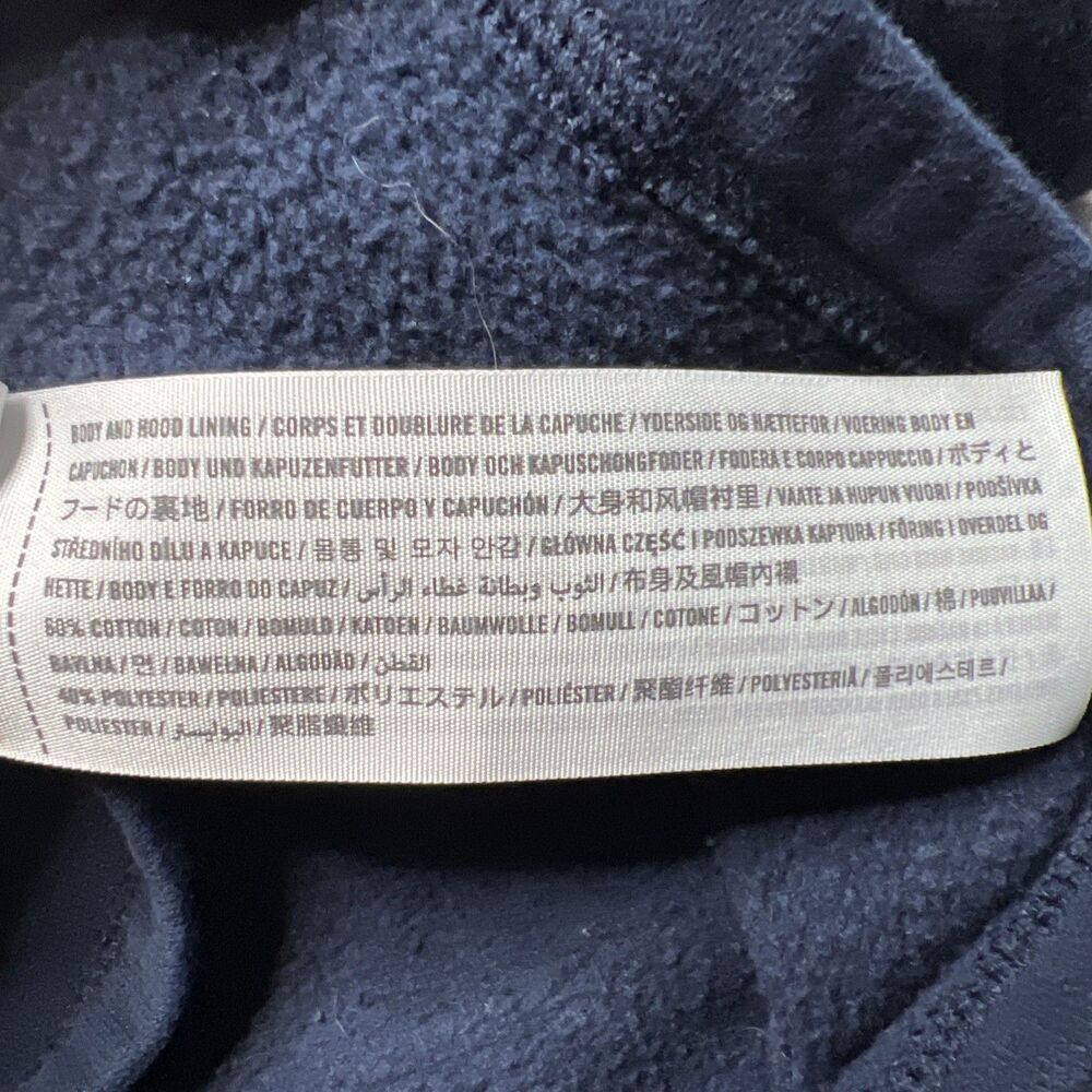 Abercrombie & Fitch Womens Logo Spell Out Cropped Hoodie Large Navy Blue READ - Picture 5 of 9